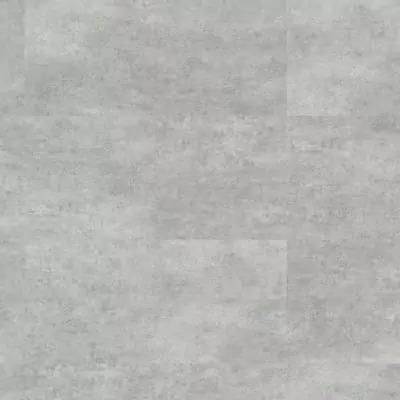 Urban Light Grey Stone-Look LVT Tile Close-up of light grey Luxury Vinyl Tile (LVT) with a mottled, subtle concrete or natural stone effect texture.