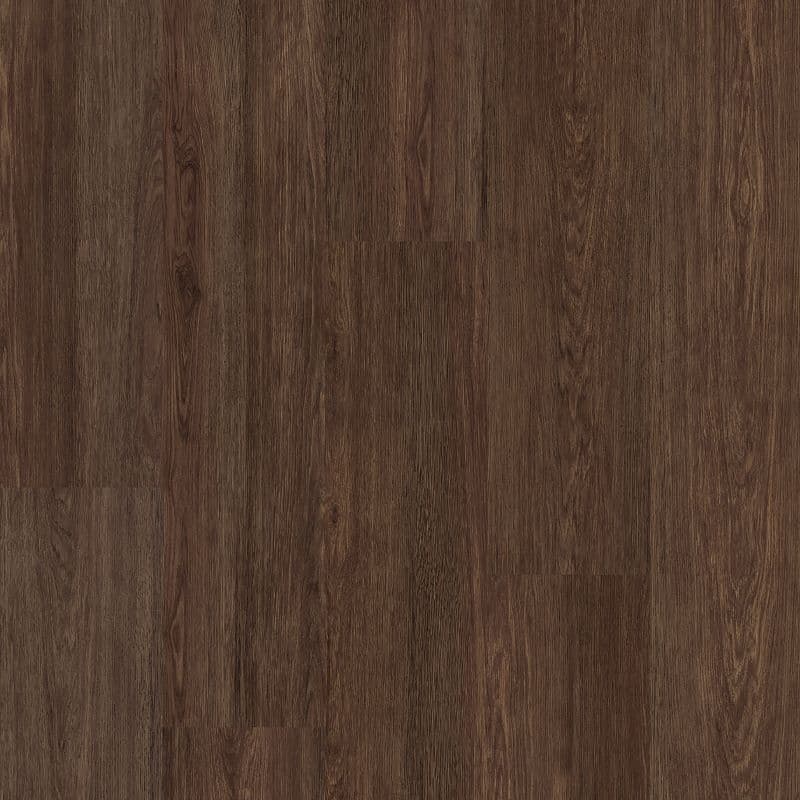 A high-resolution sample of Dark Brushed Oak 4030 Polyflor Expona Commercial LVT, featuring deep espresso brown oak planks with a realistic brushed timber texture and fine wood grain.