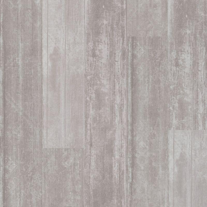 A high-resolution sample of Grey Abstract 5117 Polyflor Expona Commercial LVT, featuring a contemporary distressed textile and wood-blend aesthetic in soft, pale grey tones with subtle linear textures.