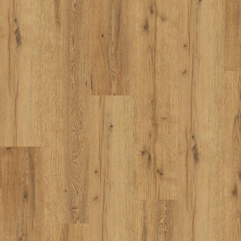 A high-resolution sample of Sherwood Oak 4099 Polyflor Expona Commercial LVT, featuring warm honey-toned oak planks with realistic wood grain, natural knots, and subtle character markings.