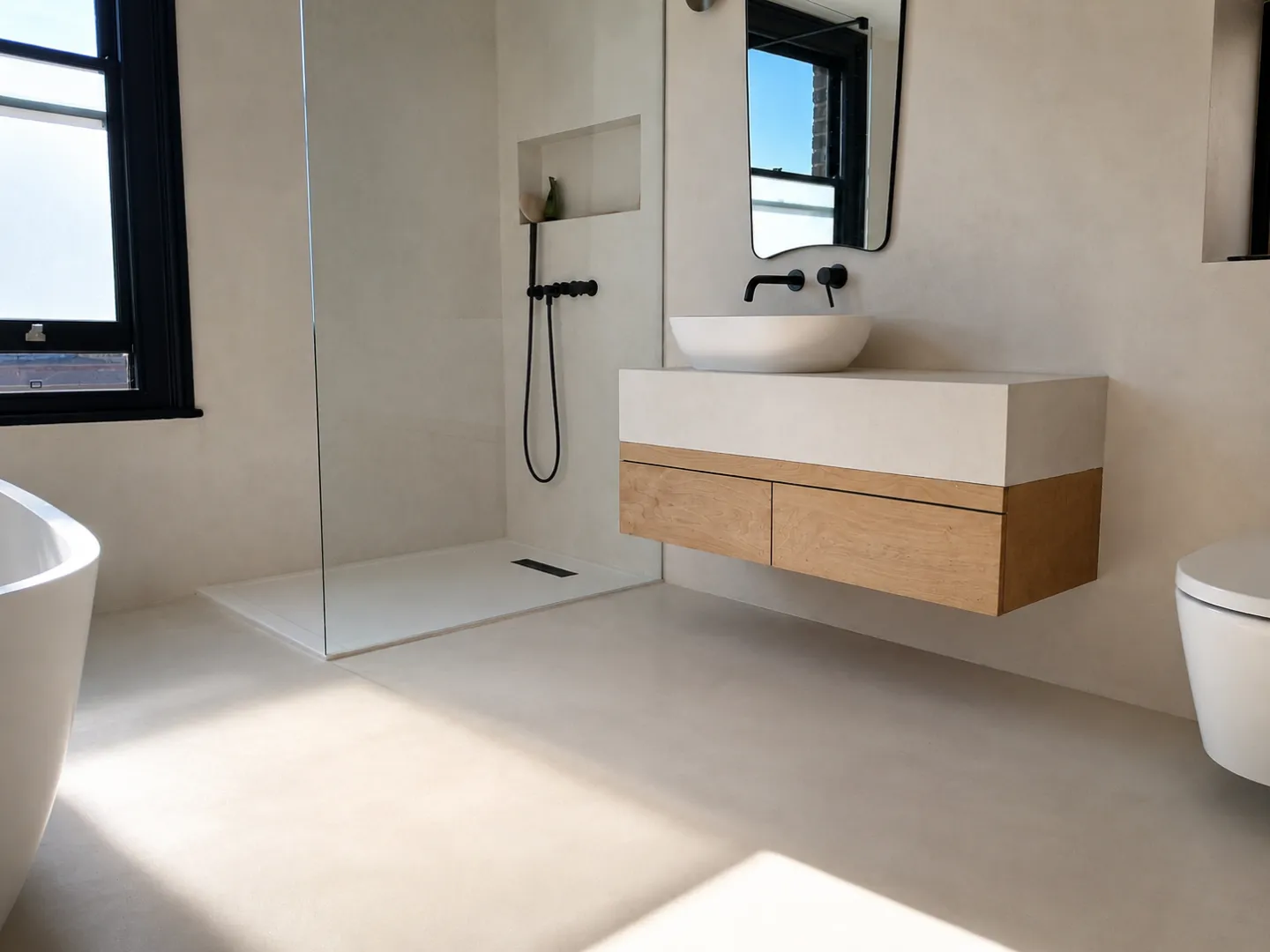 AFTER - microcement shower bathroom