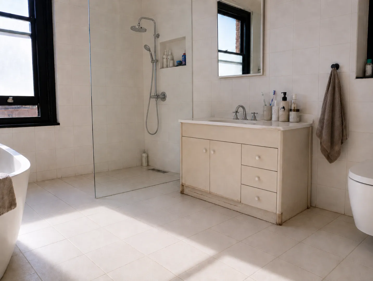 BEFORE - Microcement bathroom shower